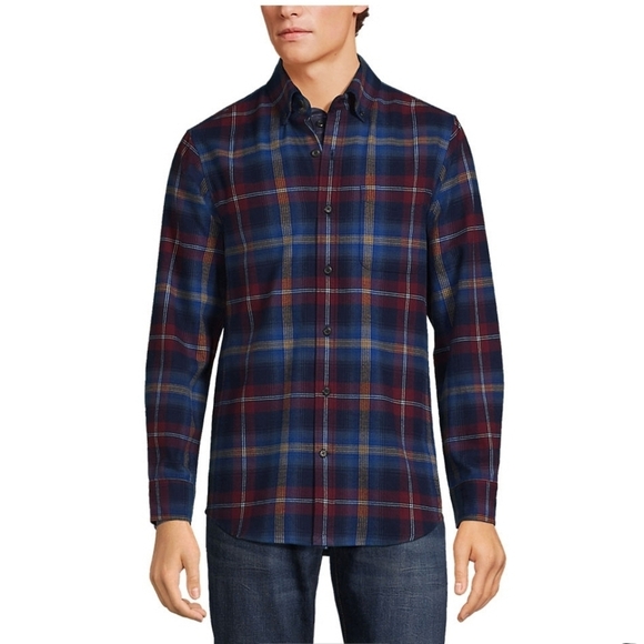 Blake Shelton X Lands End Cotton Flagship Flannel Plaid Button Down Shir… - Picture 2 of 9